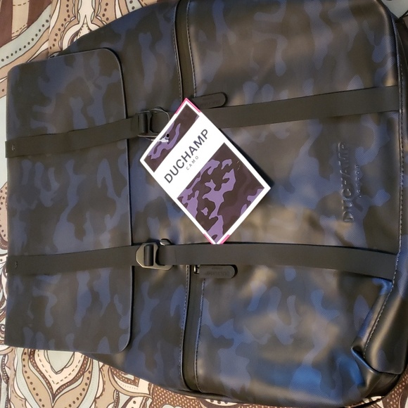 Duchamp of London Waterproof Blue/Black Camo BACKPACK NWT Unisex - Picture 1 of 9